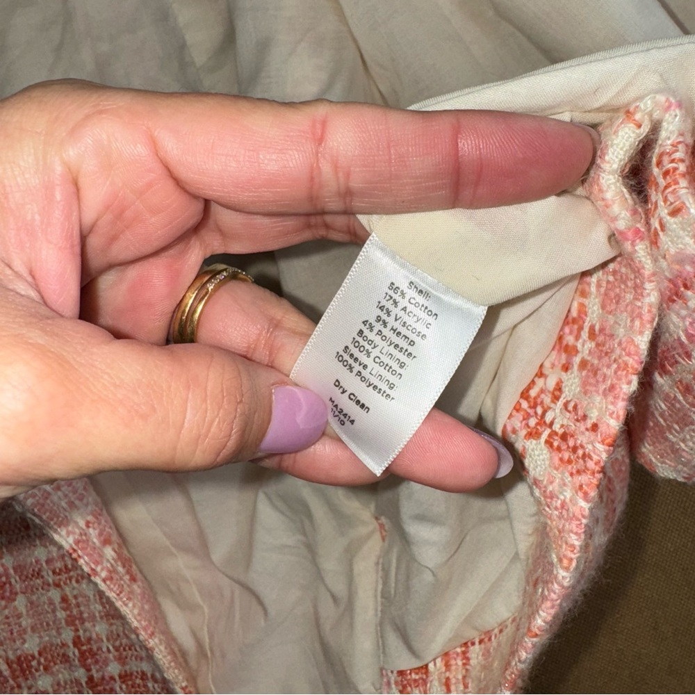 Talbots NWT! Tweed V-Neck Open Classic Career Blazer Jacket - Picture 9 of 16